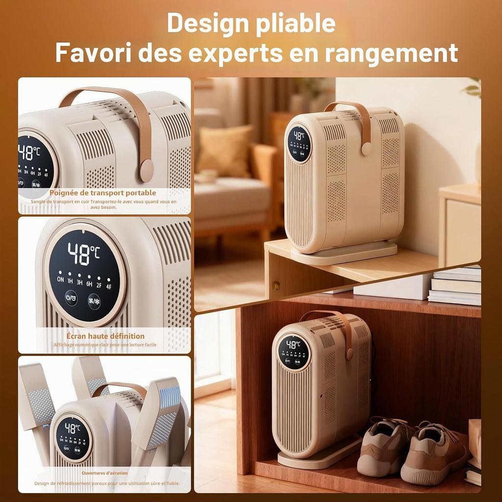 Sèche-Chaussures Électrique 4 Bras – Air Chaud à Minuterie