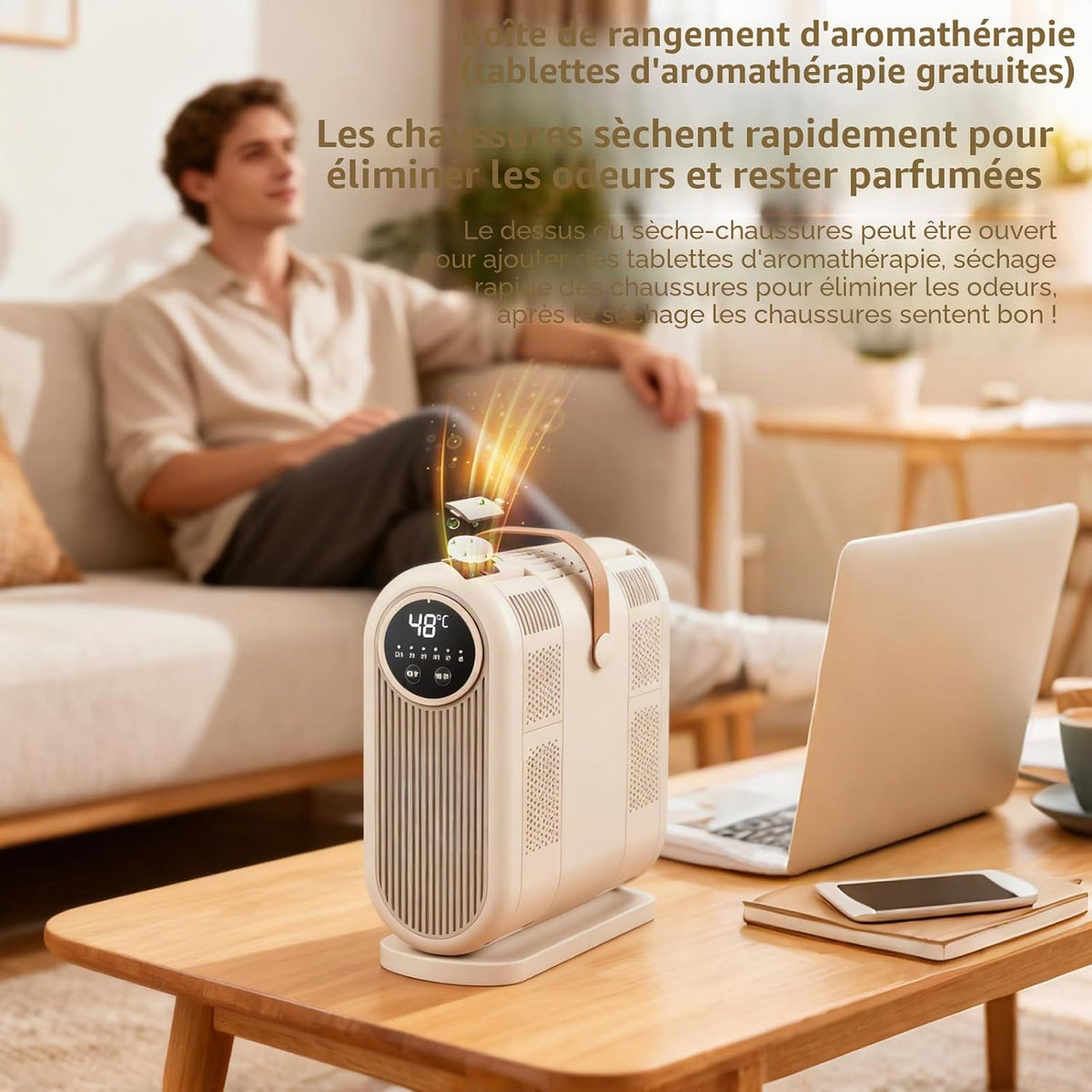 Sèche-Chaussures Électrique 4 Bras – Air Chaud à Minuterie